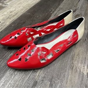 CHOCOLAT Blu Glory red leather cutout flats size 10